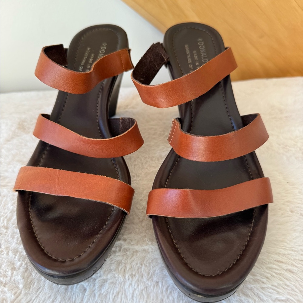 Donald J. Pliner Tan Leather Strappy Sandals